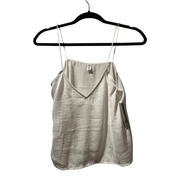 NWT BP Crop White Satin V-Neck Spaghetti Strap Camisole Tank Top Size Small - Picture 1 of 4